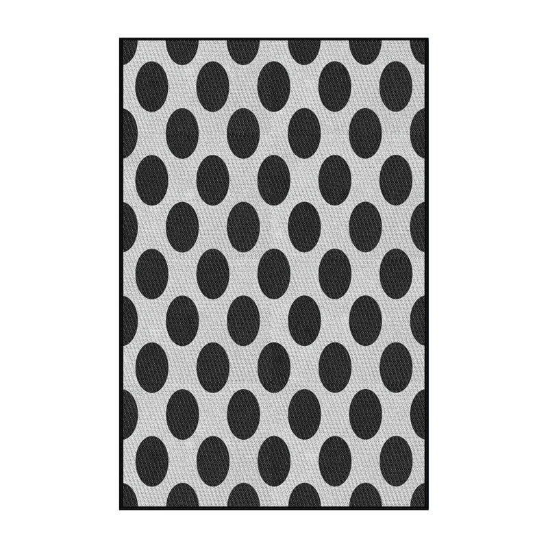 Tapis noir/blanc à motifs, Rectangle 2 pi x 3 pi