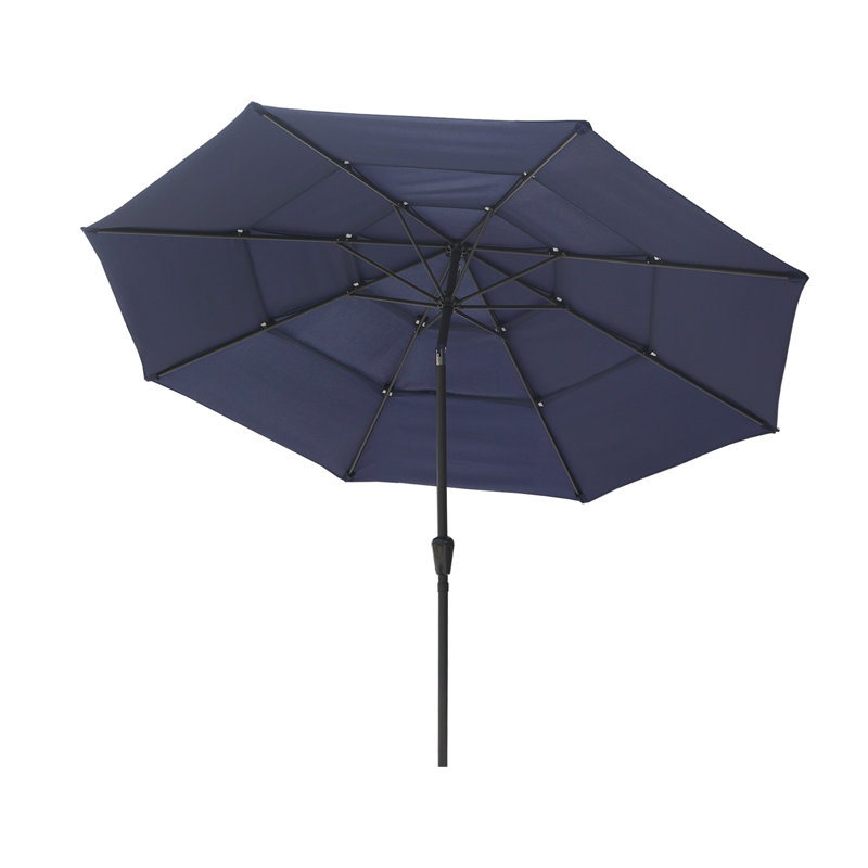Parasol de marché pour patio 10 pi Mossas, Bleu marine