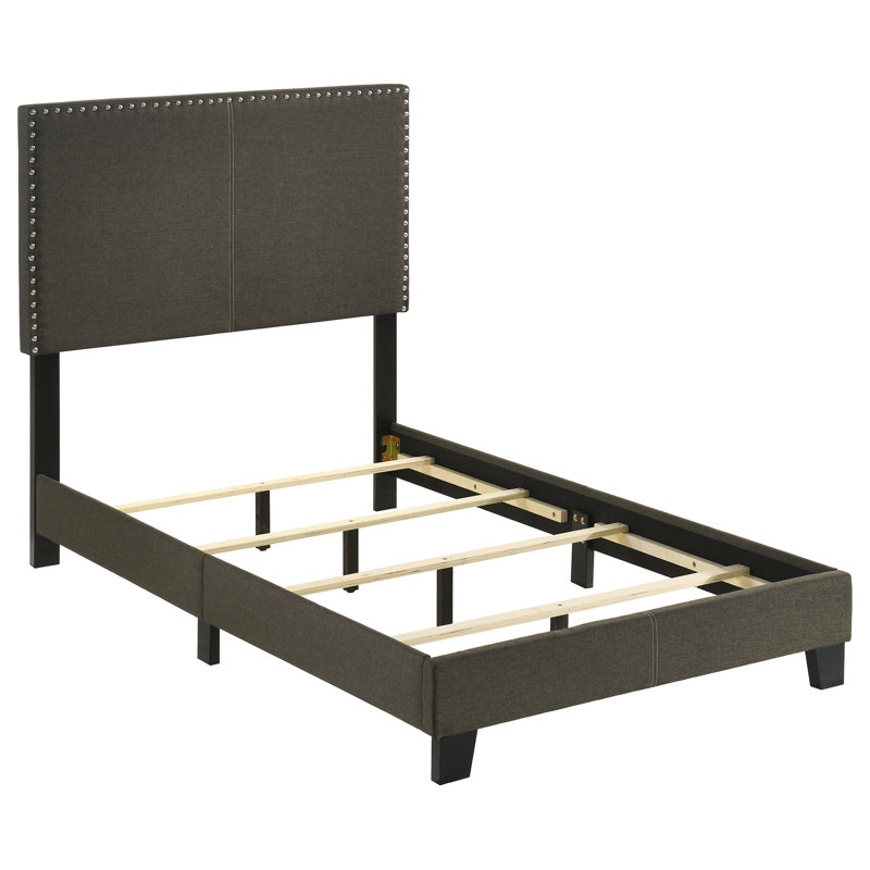 Boyd Upholstered Queen Panel Bed Charcoal, Charcoal, Twin