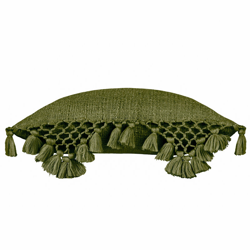Kleon Square Throw Pillow Cover, Khaki