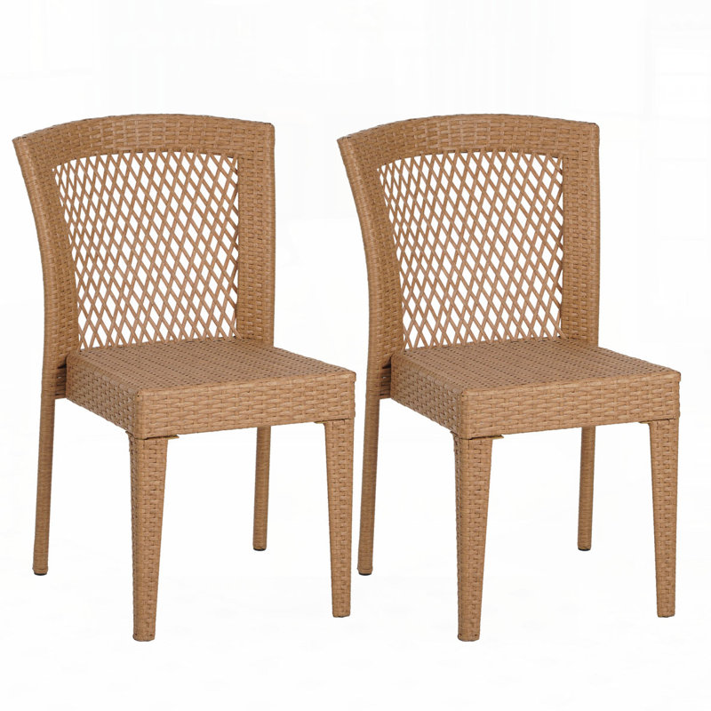 Chaise d'appoint d'extérieur en rotin, Marron clair