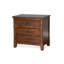 Table de chevet Odell, 3 tiroirs, bronze, bois massif brun foncé rustique