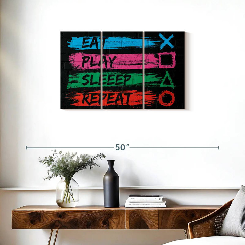 Senne Eat Play Sleep Repeat, 20" H x 33" W