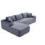 Canapé modulaire de 105 po, canapé modulaire Cloud avec assise profonde, canapé modulaire en L moderne avec méridienne, canapé rembourré pour salon, sans assemblage, (gris)