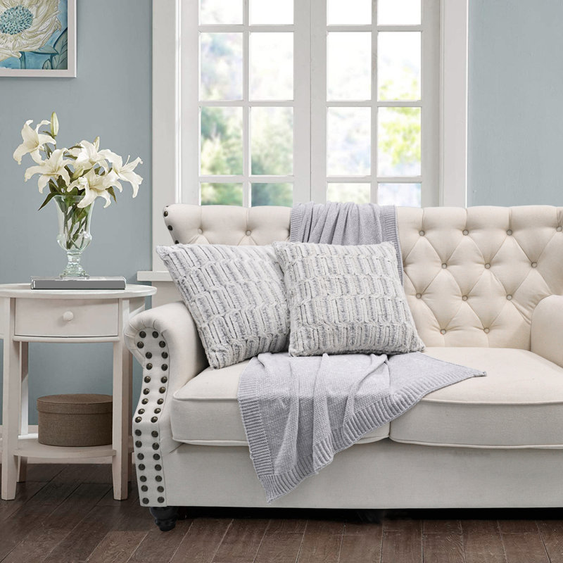 Housses de coussin en fausse fourrure, 20 po x 20 po, ANGELA