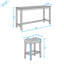 Ensemble de table de bar 4 pièces avec prise électrique intégrée et tabourets rembourrés, table de bar compacte pour cuisine et salle à manger-1055929890