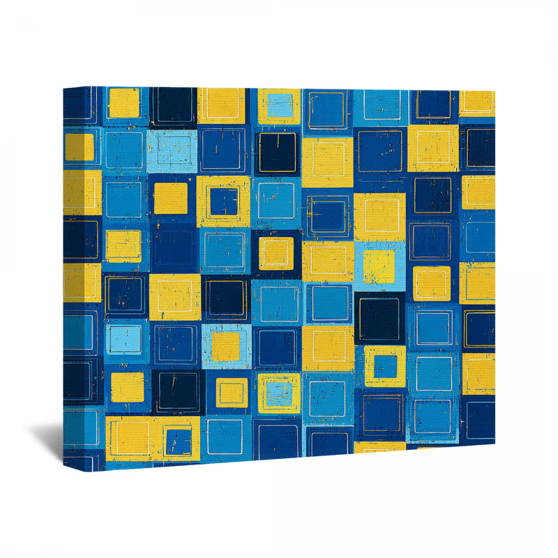 «Squares Canvas Wrap» - Décoration murale abstraite, H 11 po x l 14 po