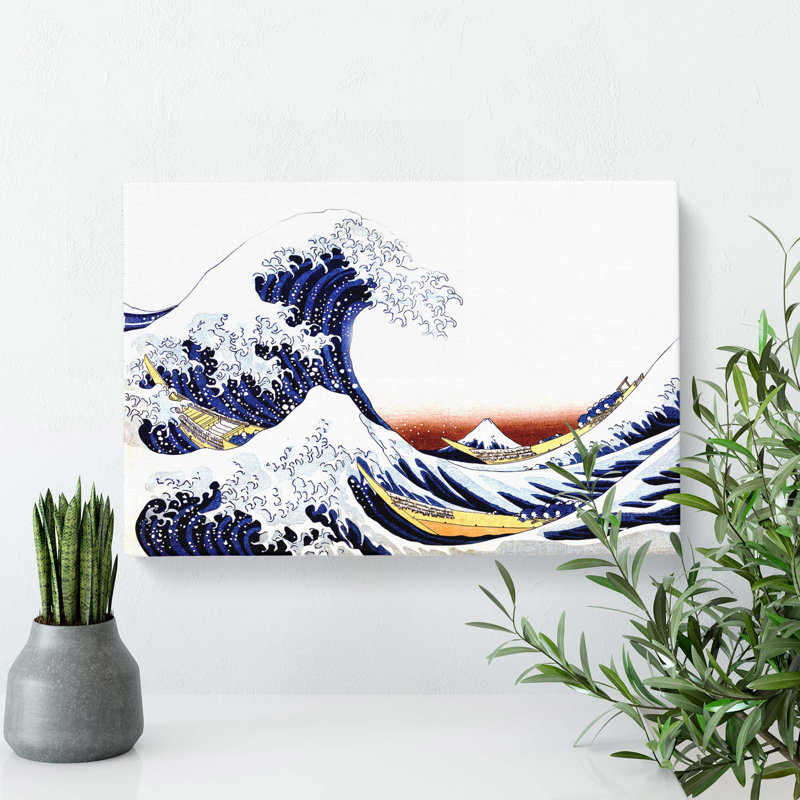 The Great Wave Of Kanagawa by Katsushika Hokusai - Wrapped Canvas Painting, 35cm H x 50cm W x 3cm D