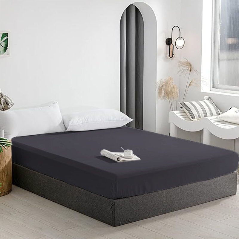 Merituuli 200 TC Microfiber 25cm Deep Fitted Sheets, Kingsize (5'), Charcoal