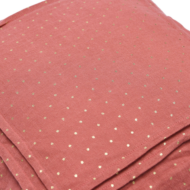 16" Square Cotton Pillow with Gold Foil Dots