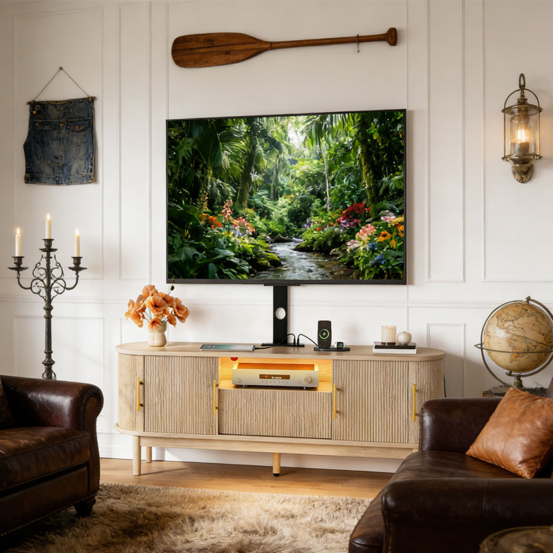 Meuble télé Flute, H 22,8 po x L 60 po x l 15,4 po