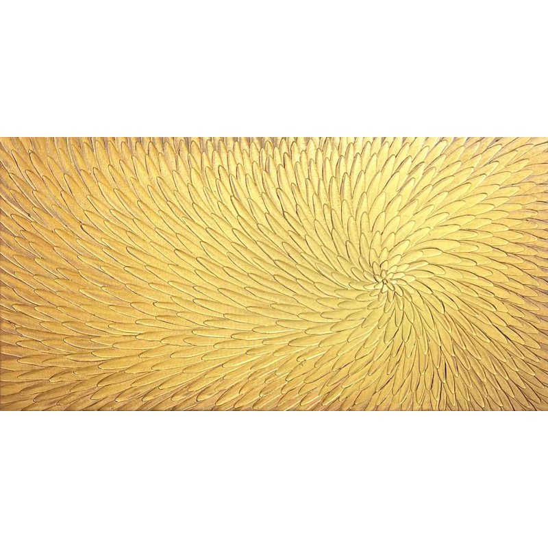 " Golden Radiance Textured Canvas ", 27.5" H x 55" W x 1.5" D