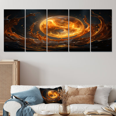 Verre de feu Saturn Planète IV - Planètes, art mural 5 pièces pour le salon