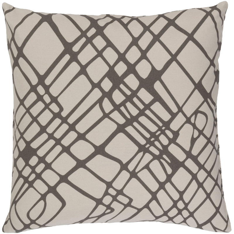 Somerset 100% Cotton Throw Pillow Cover, Brown\Neutral, 18" H x 18" W x 0.25" D