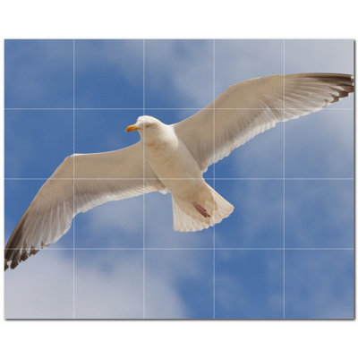 Bird Photo 4.25'' x 4.25'' Satin Ceramic Decorative Mural