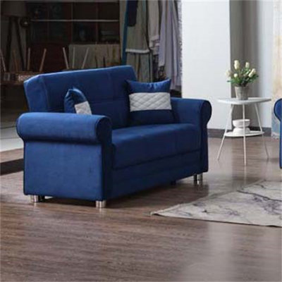 Primenest Liora Collection Upholstered Convertible Loveseat With Storage