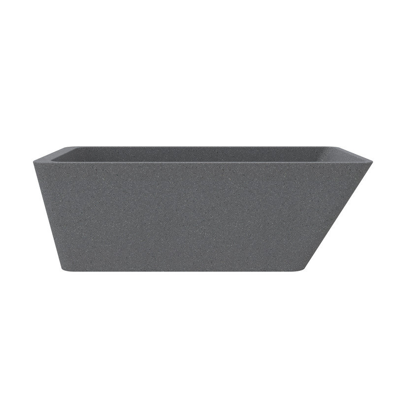 65" Terrazzo Freestanding Solid Surface Tub Outdoor Soaking Bathtub