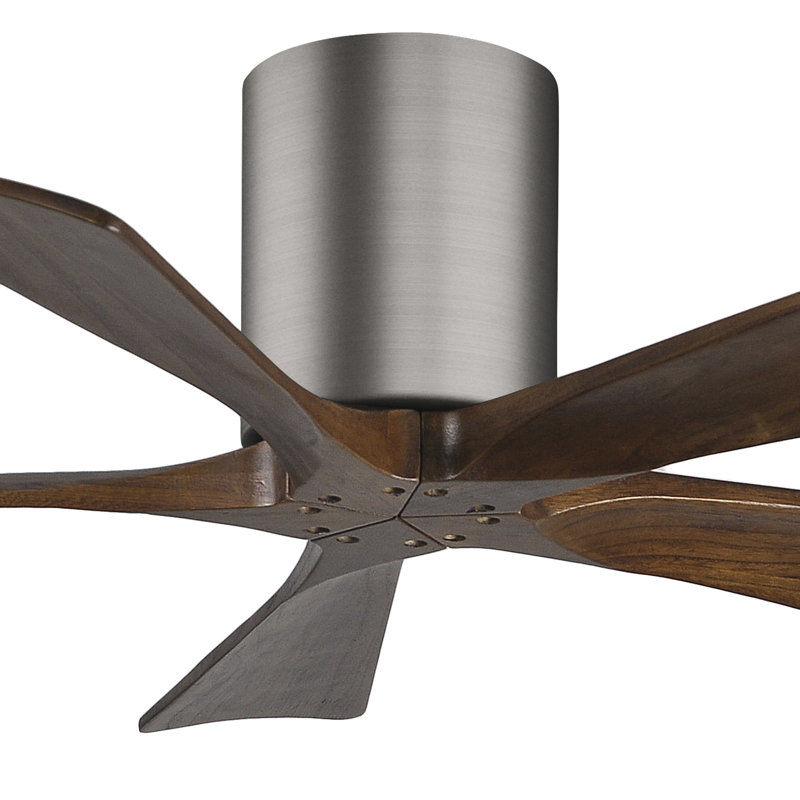 Ventilateur à pales encastré 5 pales Irene, Étain brossé, 42", Ton noyer