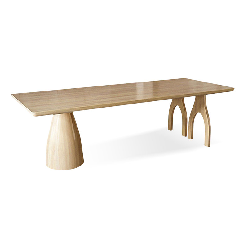 Modern Burlywood Rectangular Solid Wood Dining Table, 47.24