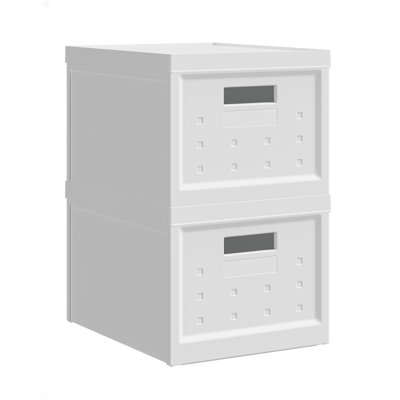 Set Of 2 Collapsible Stackable Storage Box With Lids For Home Or Office Organization