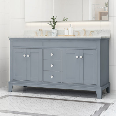 Meuble-lavabo double 61,01 avec comptoir