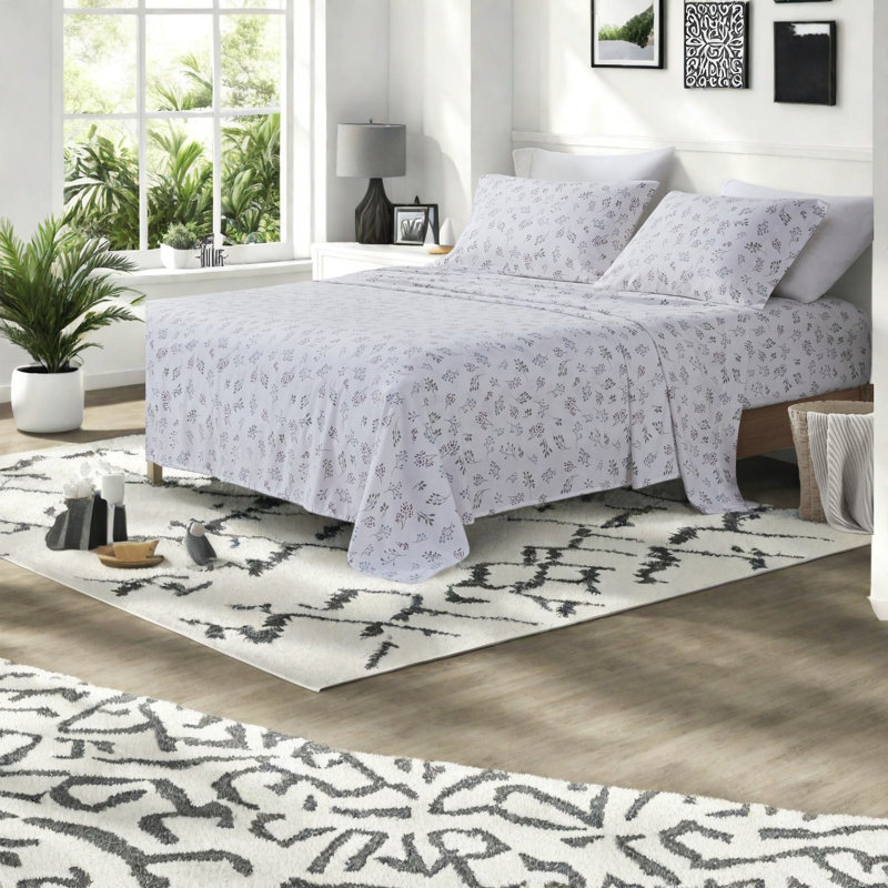 Ensembles de literie très doux, imprimé botanique 100% coton, toutes saisons