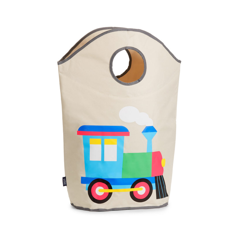Panier à linge Wildkin Kids - Panier pliable pour garçons et filles, polyester durable avec poignées et dessous en filet - Train