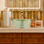 Lavabo de salle de bain vasque circulaire en verre 12 pouces