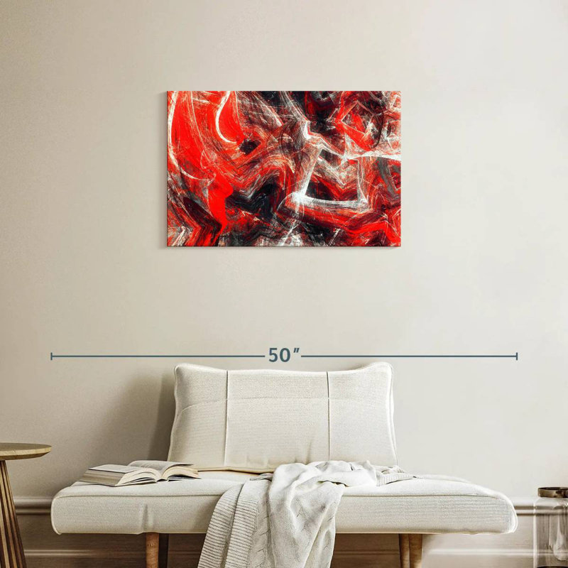 Abstrait dynamique Avery Red Revolt, H 20 po x l 30 po