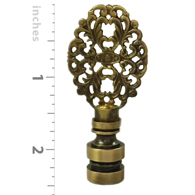 Faîteau de lampe ovale filigree, Laiton antique