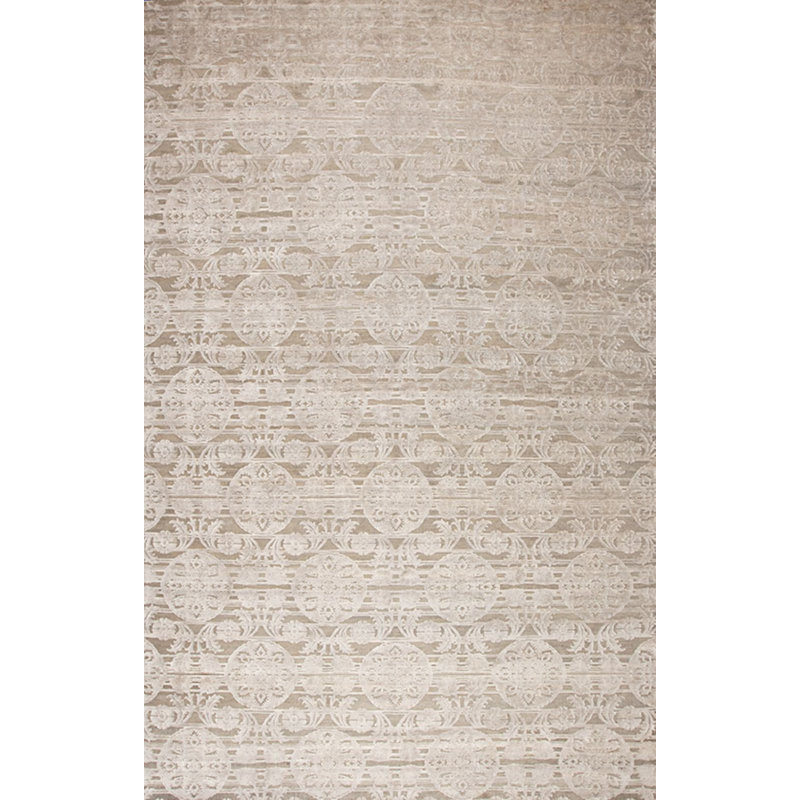 Epic Hand Knotted Area Rug in Cream/Taupe