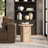 Potbelly 20" Round Side Table with Cross Base in Blonde Burl | Mid-Century Modern Accent Table for Living Room or Bedroom-1634217372