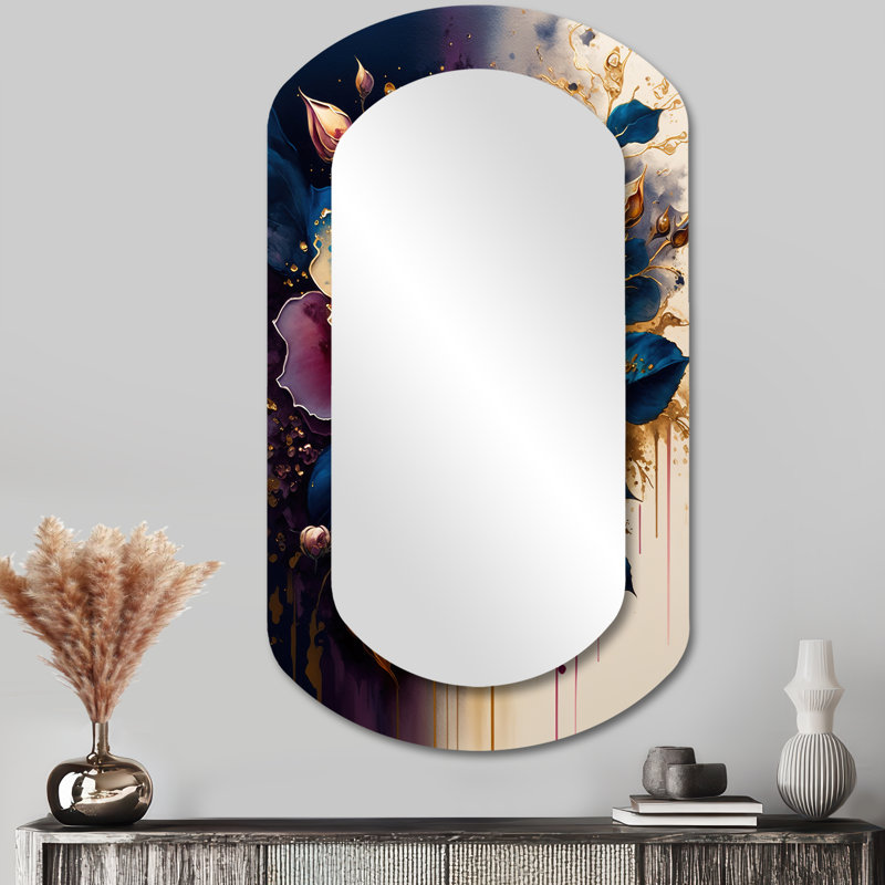 Night Night Shade Rose Design - miroir asymétrique rose, 43 po x 23 po