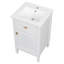 Meuble-lavabo blanc de 20 po avec lavabo, tiroir inclinable et pieds en bois massif