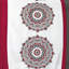 Ensemble de literie complet 8 pièces à rayures mandala rouge et gris anthracite, taille QUEEN