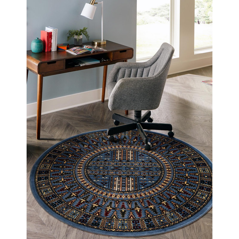 Tapis bleu Aucun, Rond 3 pi 3 po