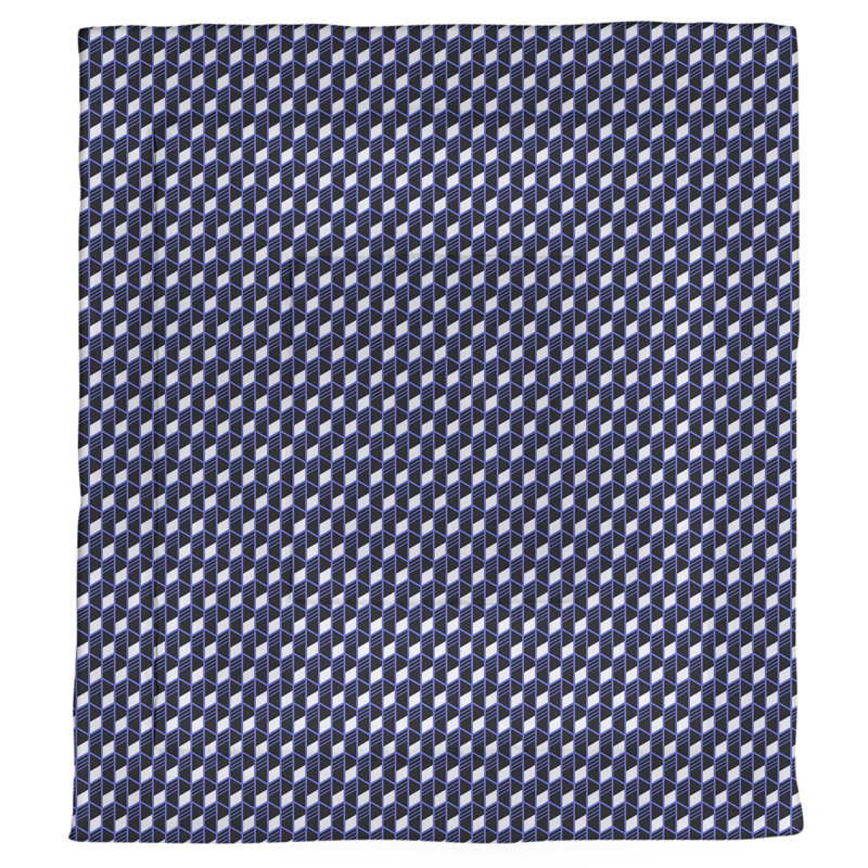 Édredon simple réversible géométrique Katelyn Elizabeth, Édredon simple, Bleu
