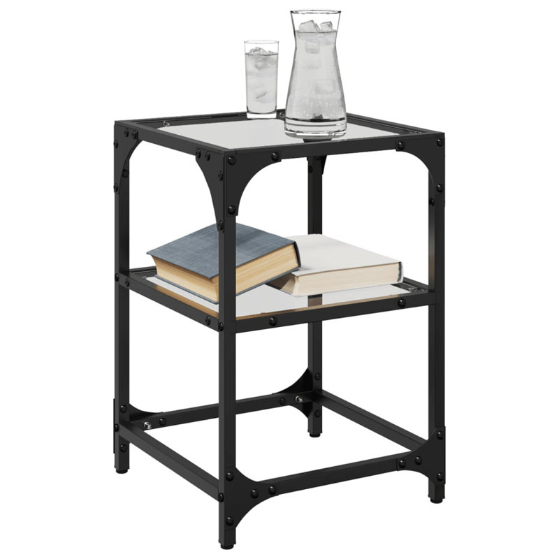 Cuerdas Coffee Table with Storage, 45cm H x 30cm L x 30cm W, Transparent