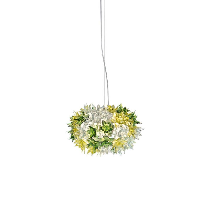 Luminaire suspendu rond Bloom, Menthe transparente, Petit