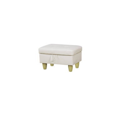 Storage Ottoman Bench, Rectangular With Hinged Lid, Faux Leather Footrest, Supports up to 300 lbs, for Living Room, Bedroom, Entryway