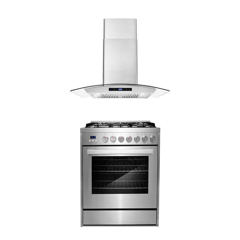 Ensemble de cuisine 2 pièces avec hotte murale autoportante 30 "au gaz 30"