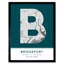 Bridgeport City Map Bridgeport Teal - Single Picture Frame Typography