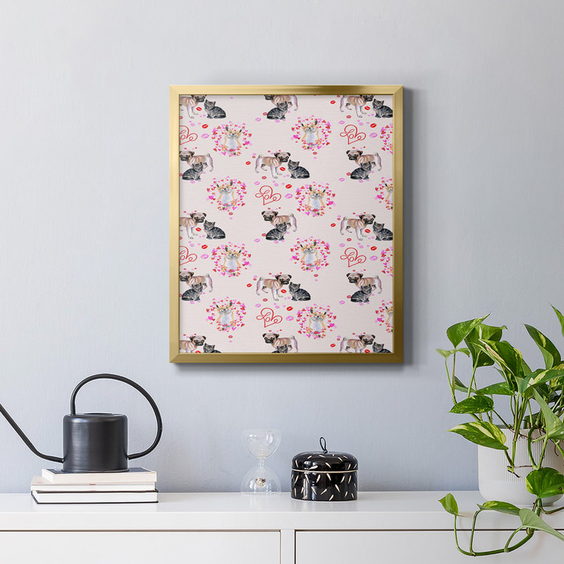 Cute Couture Collection E Premium Framed Canvas - Ready to Hang, 20" H x 16" W, Gold