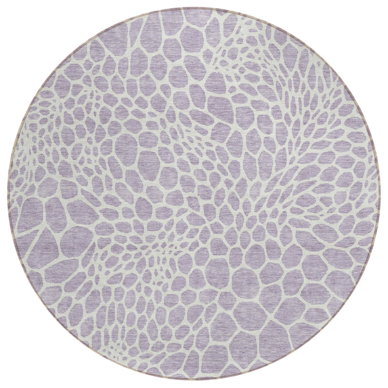 Colwart Flatweave Geometric Indoor / Outdoor Rug, Round 8'