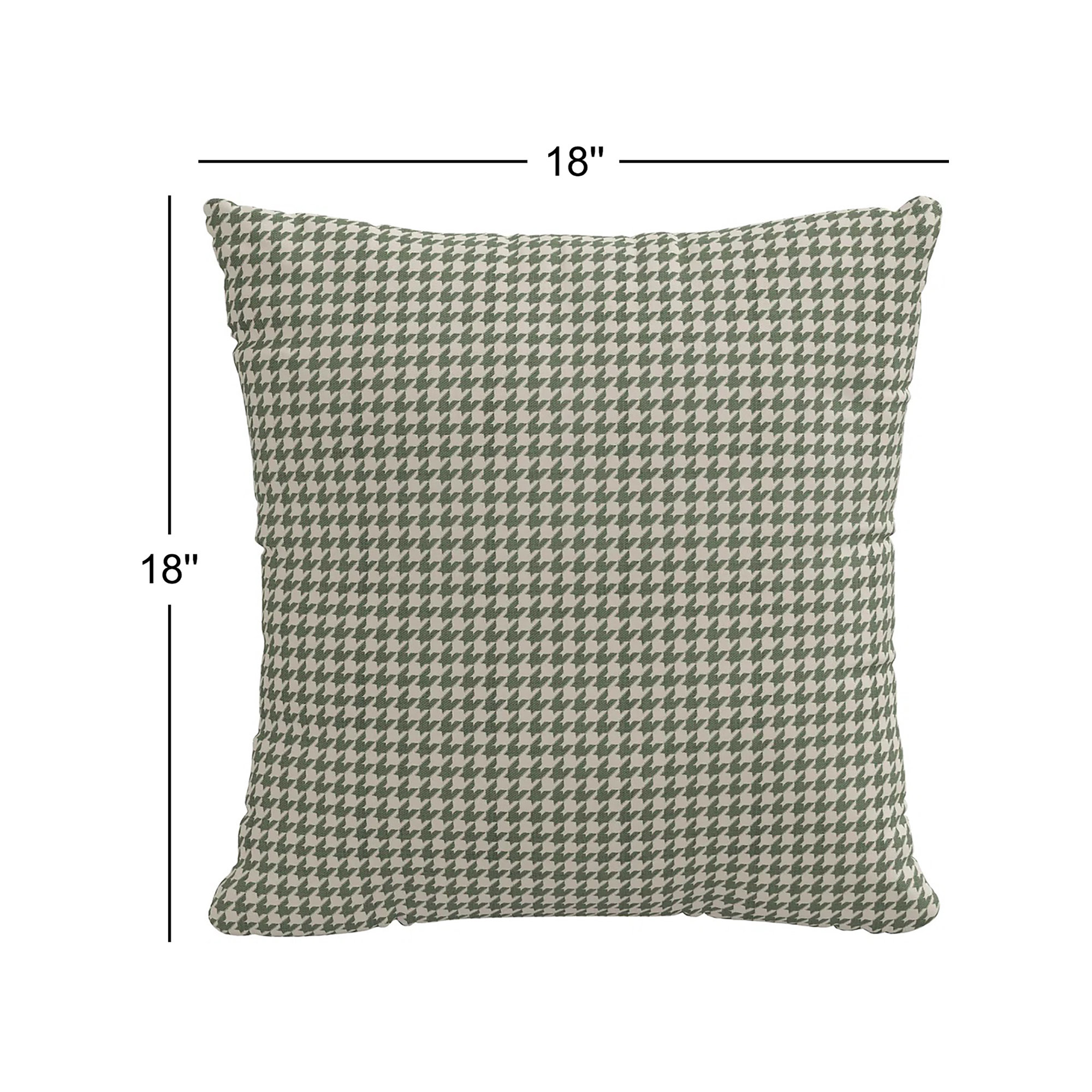 Arkins Geometric Cotton Throw Pillow, Polyester, 18, Green/White