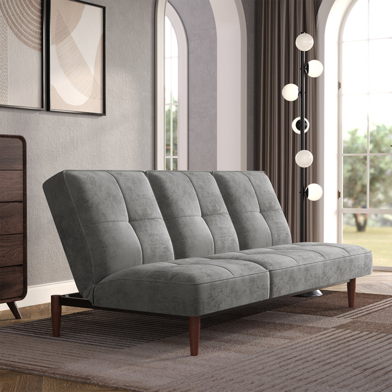 Bulkley 3 Seater Velvet Sofa Bed, Grey