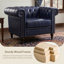 Fauteuil en cuir PU capitonné avec garniture cloutée et pieds en bois massif-708469538