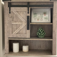 Kajus Wall Bathroom Cabinet Gracie Oaks Finish: Dark Rustic Brown