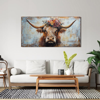 Canvas Wall Art Decor Wall Art Picutures for Living Room Artwork for Wall Decor Highland Cow Wall Art Prints Vintage Wall Art Decorations Art Work for