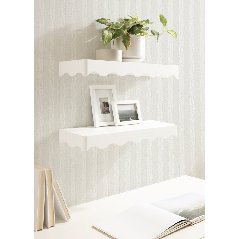 Ensemble de deux tablettes flottantes Maida, Blanc